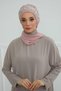 Chiffon Ready-To-Wear Turban with Floral Crown Accessory, Ht-103, Ht-103 Powder-Silver
