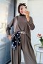 Shalwar Cut Double Face Trouser Set - Mink - 4