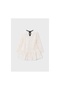 Girl's Velvet Dress with Sequins and Bow - 4
