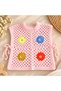 Girl's Hand-Knitted Pink Floral Motif Lace-Up Sweater - 3
