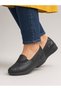 Kemal Aygün-Forelli Women's Black Genuine Leather Orthopedic Sole Lightweight Daily Comfort Shoes - 4