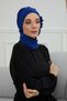 Special Design Chiffon Ready Turban with Stone Accessories, HT-8 Cobalt Blue - 5