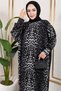 Patterned Wrinkled Dress Black and White - 2