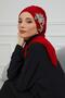 Chiffon Ready-To-Wear Turban with Side Stone Flower Accessory, Ht-104, Ht-104 Red - 4