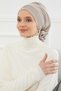 Pleated Design Chiffon Ready-To-Wear Turban, Ht-31, Ht-31 Mink
