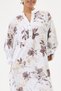 White Italian 100% Cotton Velvet Half-Button Floral Patterned Long Velvet Dress 60 - 46 Size - 5