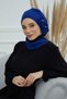 Special Design Chiffon Ready Turban with Stone Accessories, HT-8 Cobalt Blue