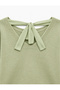 Long Sleeve Crew Neck Knit Sweater with Back Tie Detail - 3