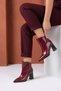 Veli̇s Pointed Toe Front Sewing Detail Women's Boots Bordo