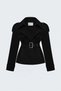 Belt Detailed Short Trench Coat - Black - 3