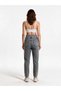 Maternity Stretchy Abdominal Band with Adjustable Waist, Mom Fit Jeans, Waist Bridge Detail, Anthracite - 3