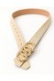 Suede Leather Women's Trouser Belt with United Ring Buckle, Jacket Belt, Dress Belt, Shirt Belt - 3