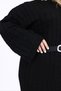 Women's Leather Belt Gifted Crew Neck Braided Knitwear Dress 101-01382 - 6