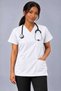(E-Flex) White Lycra Women's Single Top Non-Ironing Nurse and Doctor Uniform Scrubs Hospital Uniform - 2