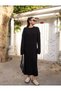 Women's Leather Belt Gifted Crew Neck Braided Knitwear Dress 101-01382