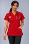 (E-Flex) Red Lycra Women's Single Top Non-Ironing Nurse and Doctor Uniform Scrubs Hospital Uniform - 2