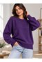 New Season Women's Oversize Crew Neck Soft Textured Knitwear Sweater – Stylish and Comfortable Daily Combination - 3