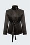 Belted Suede Jacket - Brown - 3
