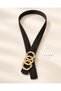 Suede Leather Women's Trouser Belt with United Ring Buckle, Jacket Belt, Dress Belt, Shirt Belt - 2
