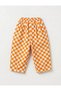 Children's Checkerboard Patterned Baggy Balloon Fit Pants with Elastic Waist and Pockets