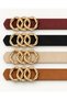 Suede Leather Women's Trouser Belt with United Ring Buckle, Jacket Belt, Dress Belt, Shirt Belt - 3