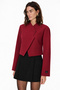 Diagonal crop blazer ceket