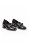 Thick Heeled Bow Detailed Stylish Comfortable Black Women's Classic Casual Shoes Pc-56189 - 4