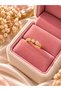 Gold Color Flower Figured White Stone Elegant Row Women's Ring