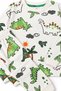 boys' 100% cotton white dinosaur patterned long sleeve pajama set - 6