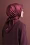 Sura Pure Silk Scarf 9628 84 Burgundy Black Line Pattern - 2