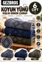 6 Pairs of Winter Warm Sheep Wool Socks in Khaki, Gray, and Navy Blue Colors Warm Men's Socks Set - 2