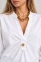 Gold Button Detailed Long Sleeve Women's Shirt |   Ek1001611823 - 2