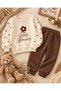 Floral Embroidered Polka Dot Girls' 2-Piece Tracksuit Set - 2