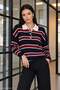 Women's 3-Button Polo Collar Knit Sweater - 3