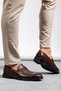 Genuine Leather, Laceless Inner and Outer Leather Men's Loafer Shoes - 4