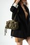 Tenny Model Women's Suede Khaki Green Hand and Shoulder Bag - 2