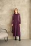 Crew Neck Silk Cupra Garnished Side Tie Cold Yarn Mercerized Fabric Full Length Dress - 2