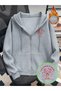 Unisex Gray Life Needs Passion Printed Zippered Sweatshirt Printed Premium Oversize T-Shirt