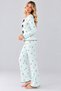 Women's Patterned Bow Detailed Buttoned Long Sleeve Camisole Pajama Set - 3