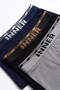 Premium Men's 3-Piece Cotton Boxer Briefs with Embossed Waistband, Elastic, Gift Boxed, Flexible (135001-3) - 3