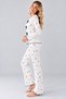 Women's Patterned Bow Detailed Buttoned Long Sleeve Camisole Pajama Set - 3