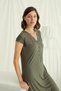 Lace Front Buttoned Nightgown with Sleeves Shoulder and Neckline - 4