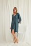 Low-Cut Collar and Lace Sleeves Dressing Gown Set - 2
