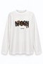White Cheetah Printed Slim Oversize Sweatshirt - 3
