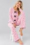 Women's Patterned Bow Detailed Buttoned Long Sleeve Camisole Pajama Set