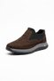 Men's Brown Genuine Leather Winter Shoes Laceless Orthopedic Sole 433 - 3