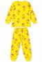 Girls' 100% Cotton Yellow Chick Patterned Long Sleeve Pajama Set - 2