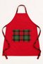 Christmas Themed Red Kitchen Apron |   Plaid Pocketed, Adjustable Neck Strap |   66 X 80 cm - 4