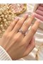 Silver Color Women's Ring with Colorful Stone and Starfish Figure