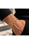 Steel 2-Piece Women's / Men's Combination Bracelet Set Oval Model / with Extension Chain / Gold / Silver Color - 3